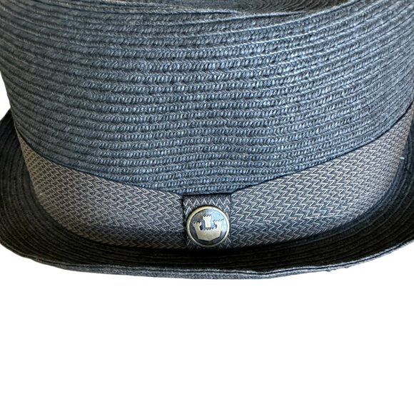 Goorin Bros Sz XL Fedora Cap Hat Banded Black Derby Dapper Retro Paper Clean 22" - Picture 4 of 16